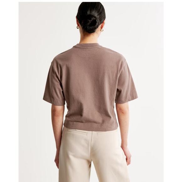 Abercrombie & Fitch Cropped Tshirt Mocha Brown Women's Size S - Picture 8 of 8